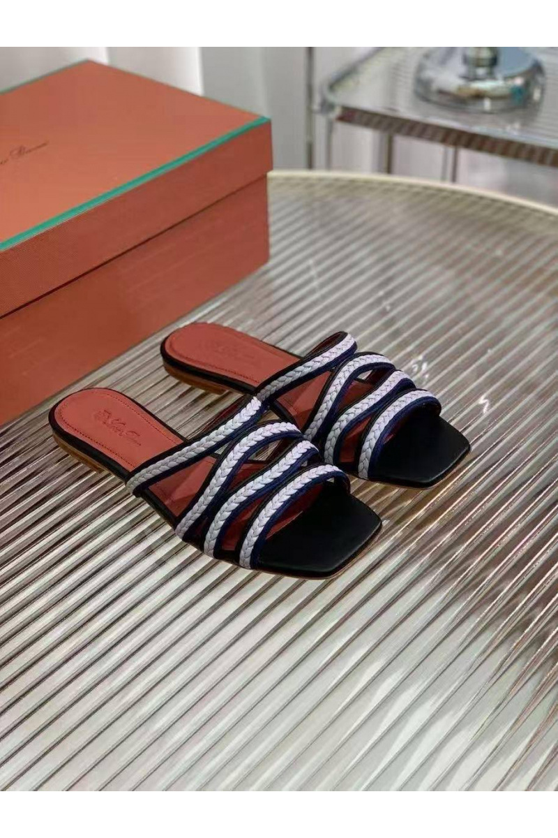 Loro Piana Женские кожаные шлёпанцы 
