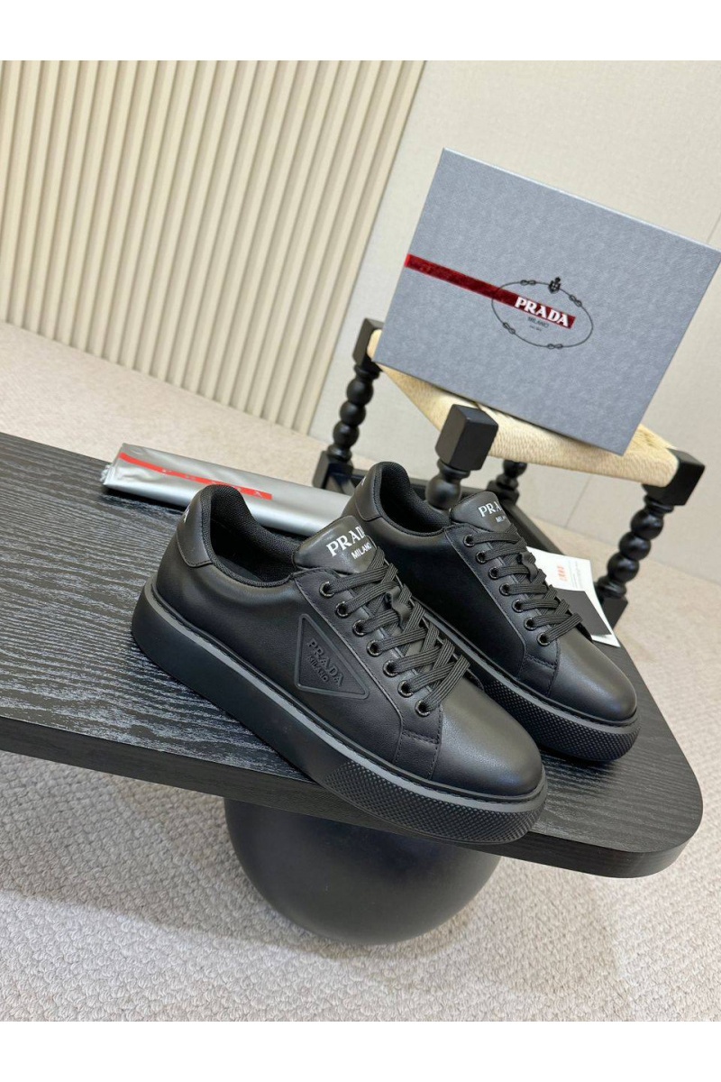 Prada Мужские кожаные кроссовки 