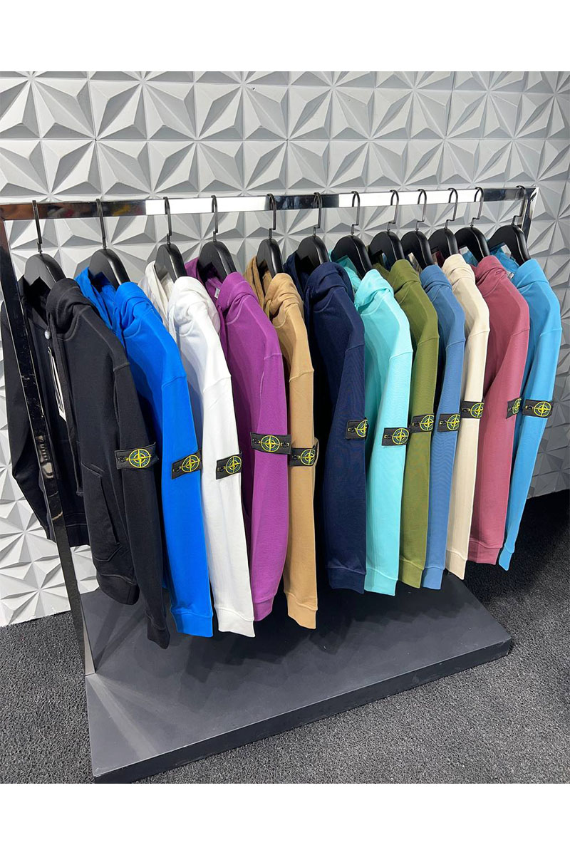 Stone Island Мужское худи голубого цвета Compass-patch