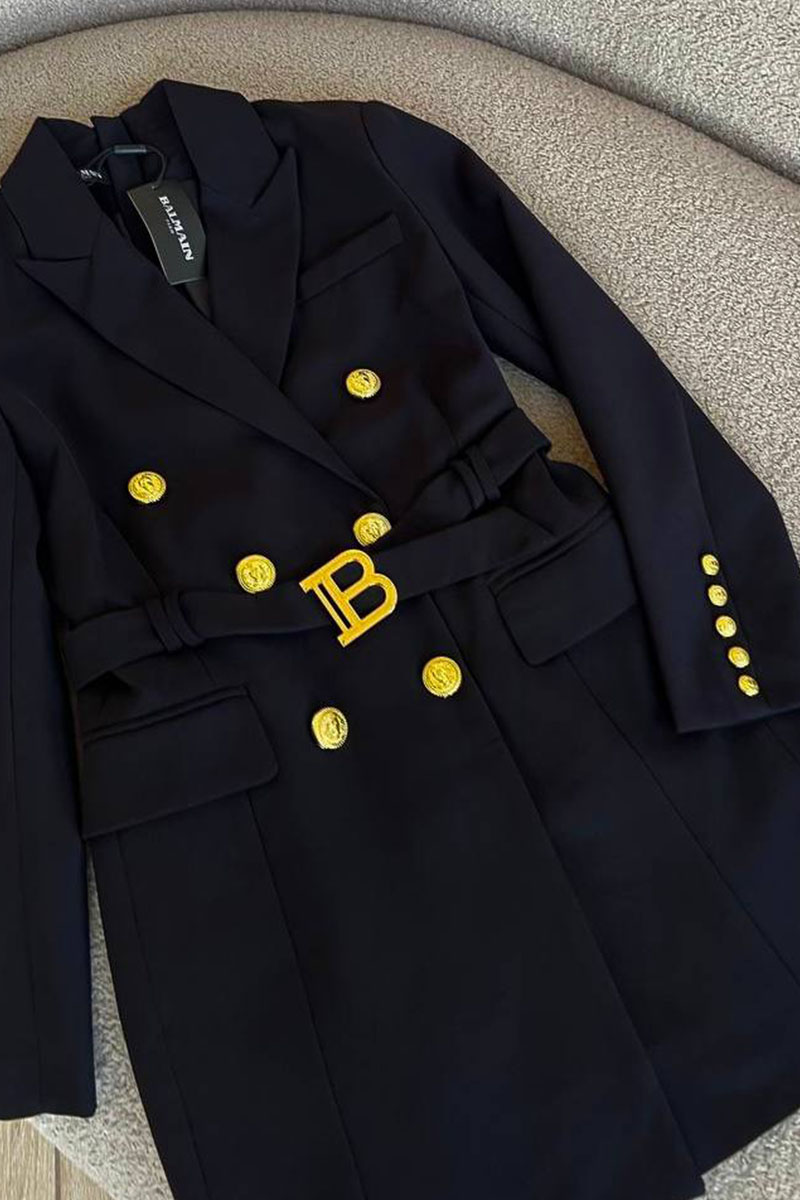 Balmain Женское платье-пиджак чёрного цвета