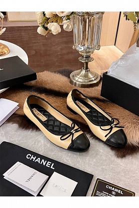 Женские балетки Flats - Beige / Black