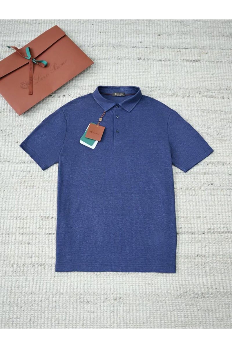 Loro Piana Мужское тёмно-синее поло premium
