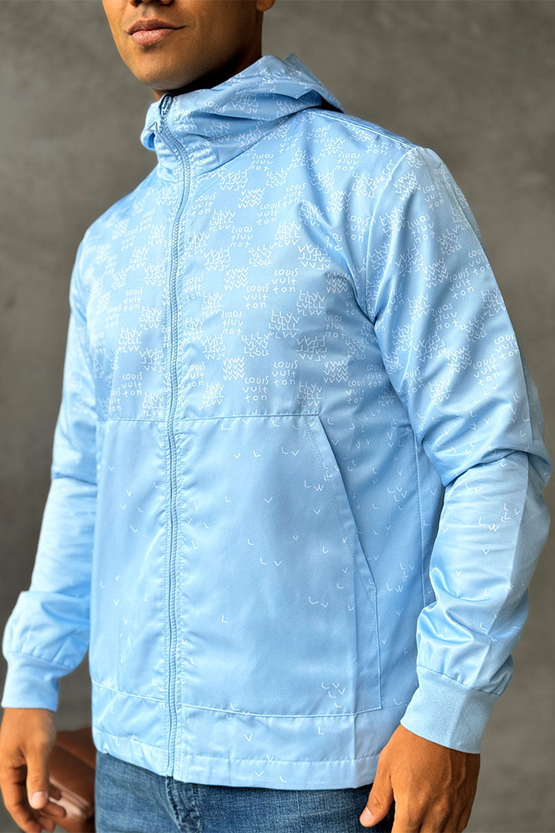 Lоuis Vuittоn Ветровка голубого цвета Damier Spread Windbreaker