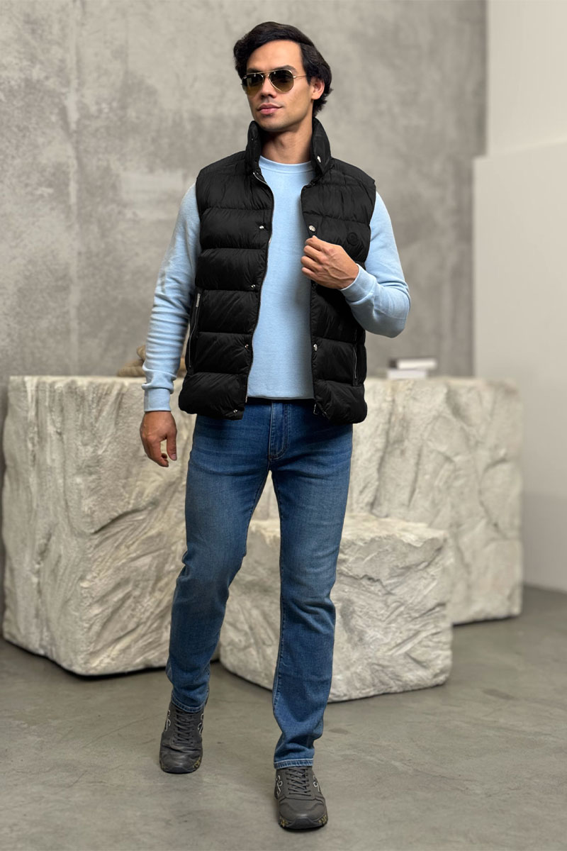 Moncler Чёрный жилет Herniaire logo-patch 