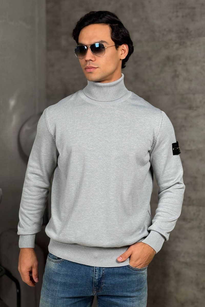 Stone Island Водолазка серого цвета compass-patch