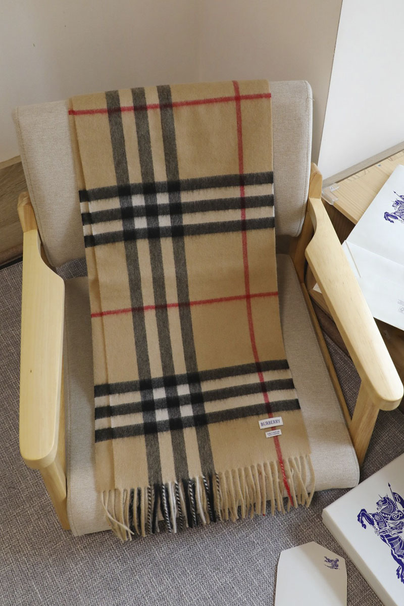 Burberry Шарф two-tone Check premium 168x30 см - Chestnut