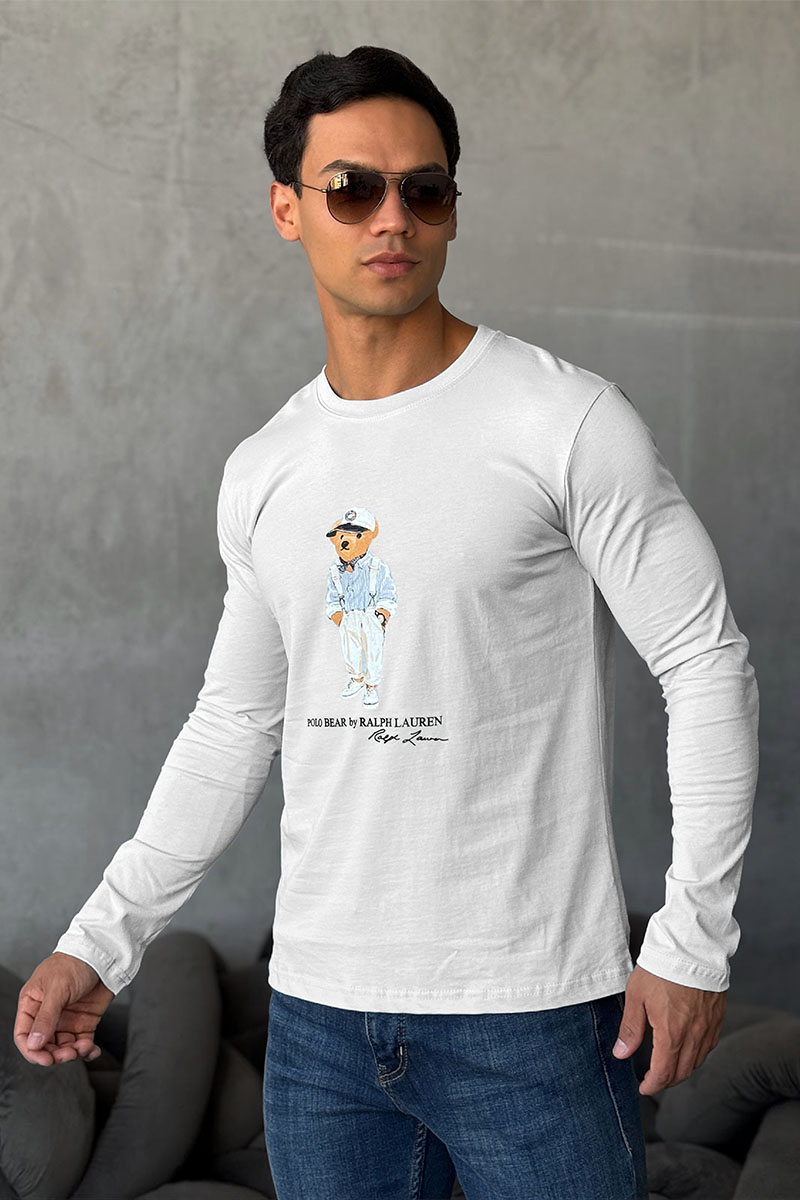 Polo Ralph Lauren Мужской лонгслив "Bear" - White