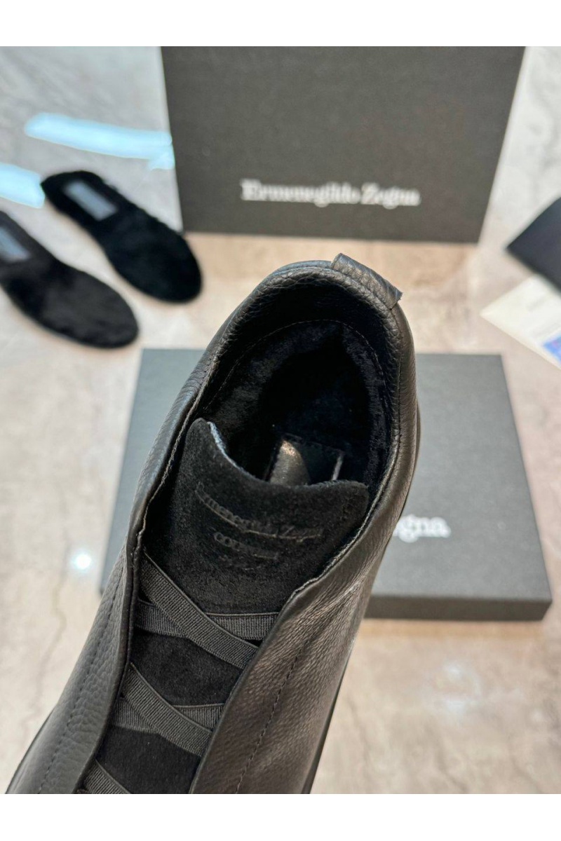 Zegna Кроссовки с мехом Triple Stitch