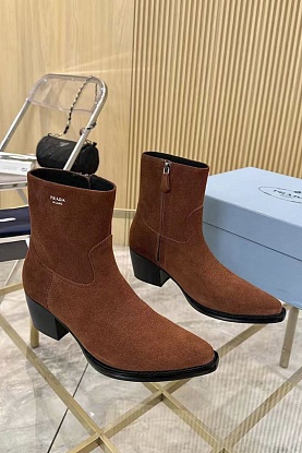 Женские замшевые сапоги premium - Brown