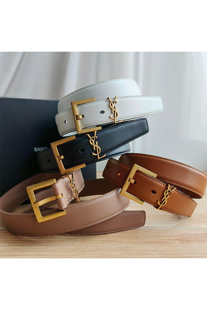 Yves Saint Laurent Кожаный ремень (ширина 3 см)