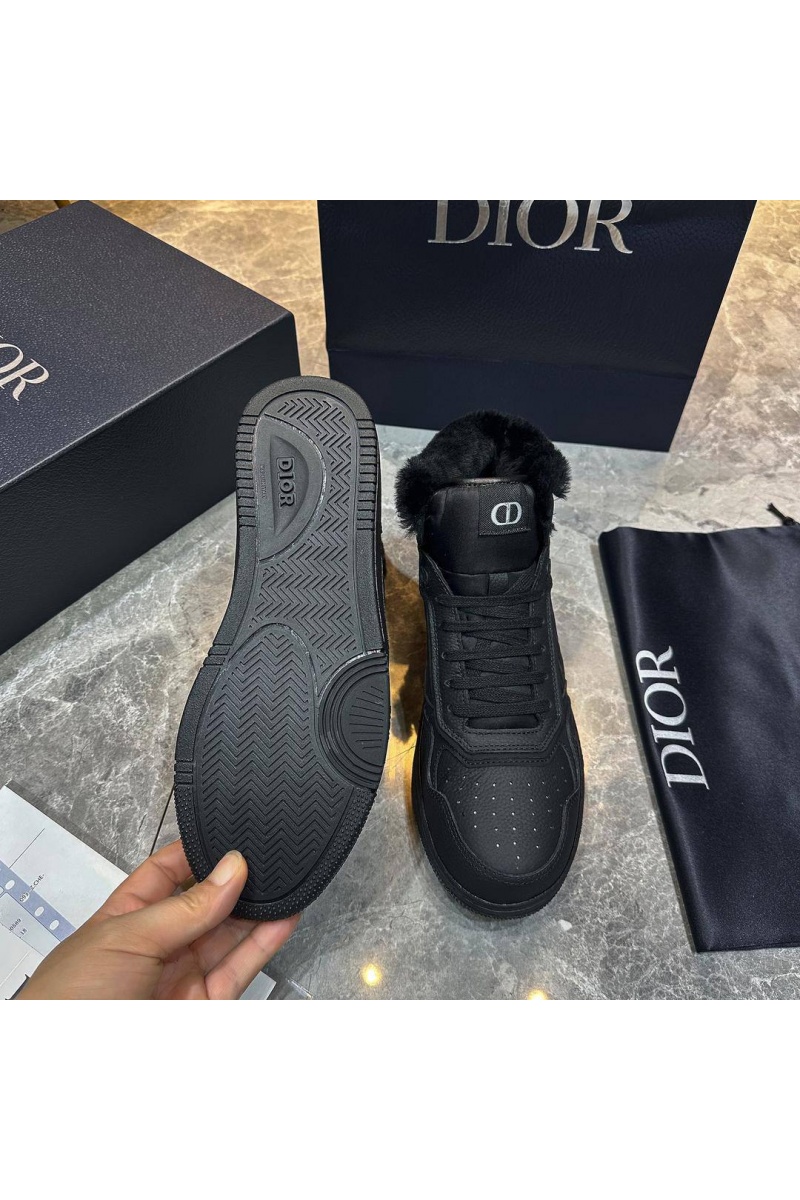 Dior Кожаные кроссовки с мехом B27