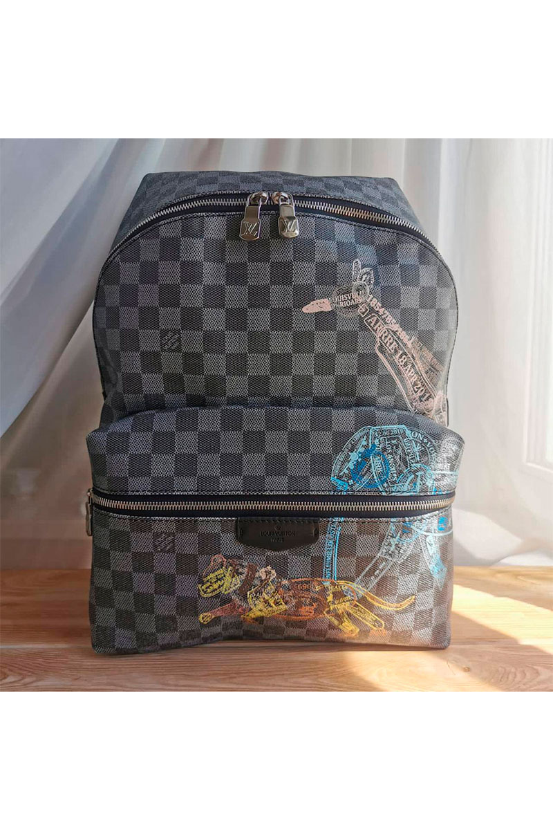 Lоuis Vuittоn Кожаный рюкзак Discovery Damier Graphite 37x40x20 см
