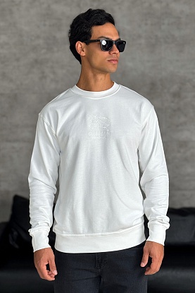 Мужской белый свитшот logo-embroidered