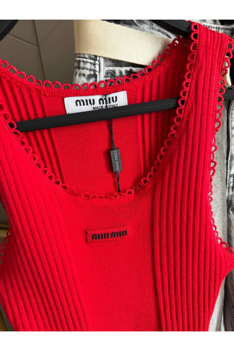 MIU MIU Женская красная майка premium