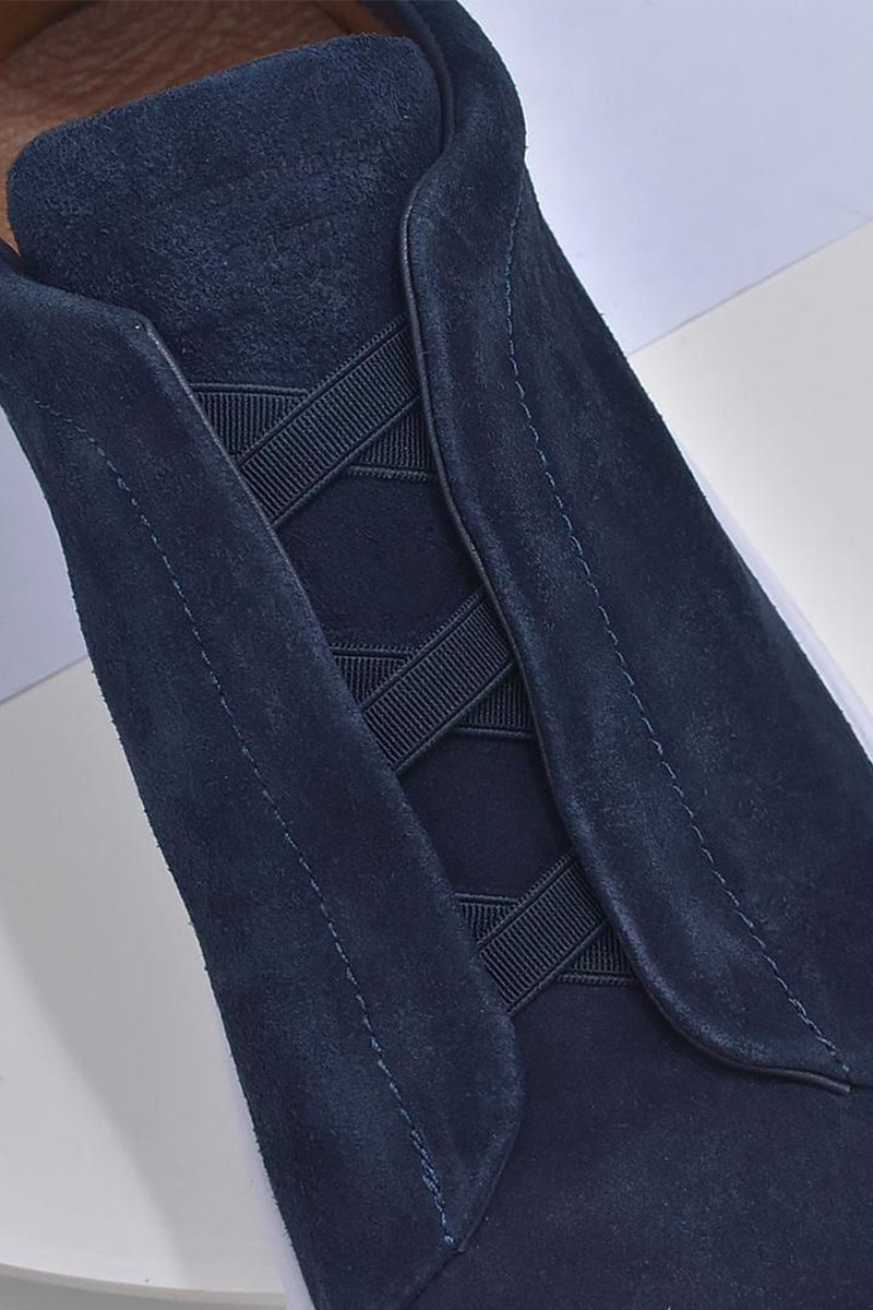 Zegna Замшевые кроссовки Triple Stitch low-top - Navy