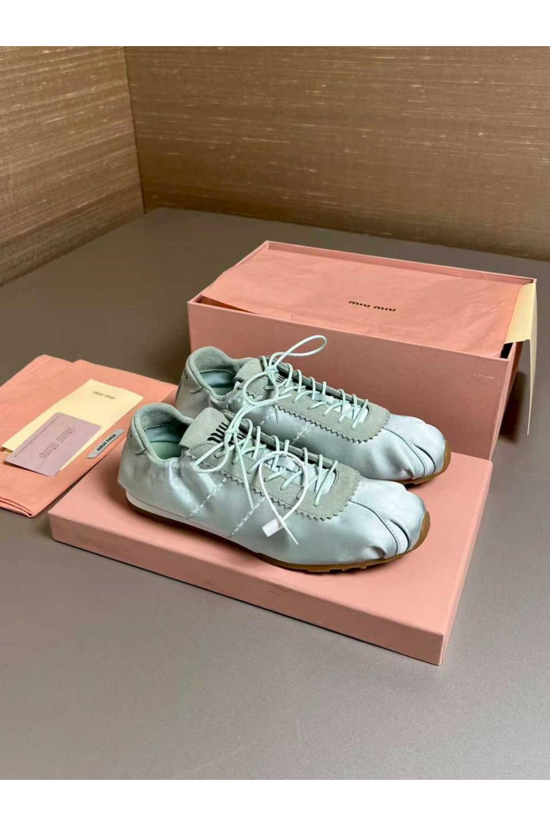 MIU MIU Женские кроссовки Plume Satin premium