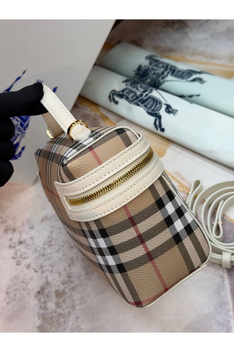 Burberry Кожаная сумка Check Vanity premium 19.5x15x8 см
