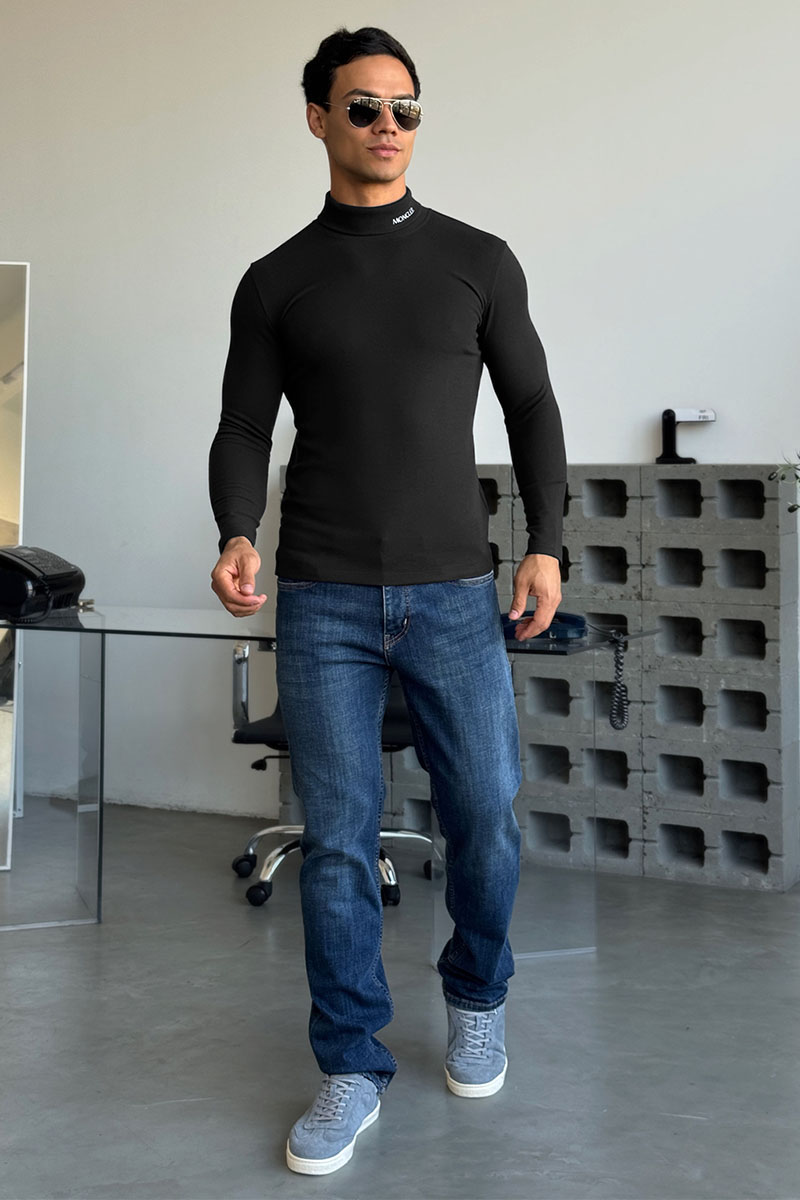 Moncler Утеплённая водолазка чёрного цвета 