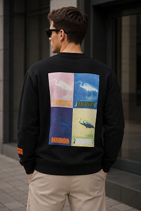 Мужской чёрный свитшот Multi Heron Censored