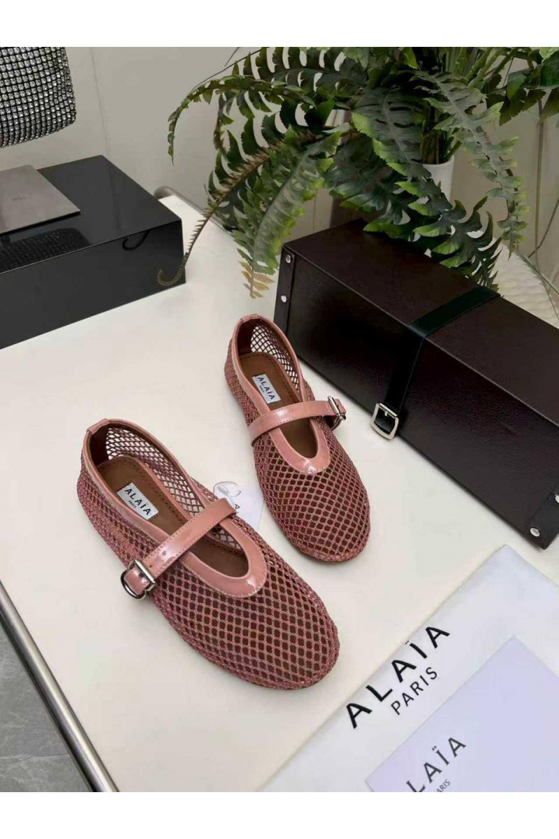 Designer Clothing Женские плетёные балетки Alaia Fishnet Ballet premium