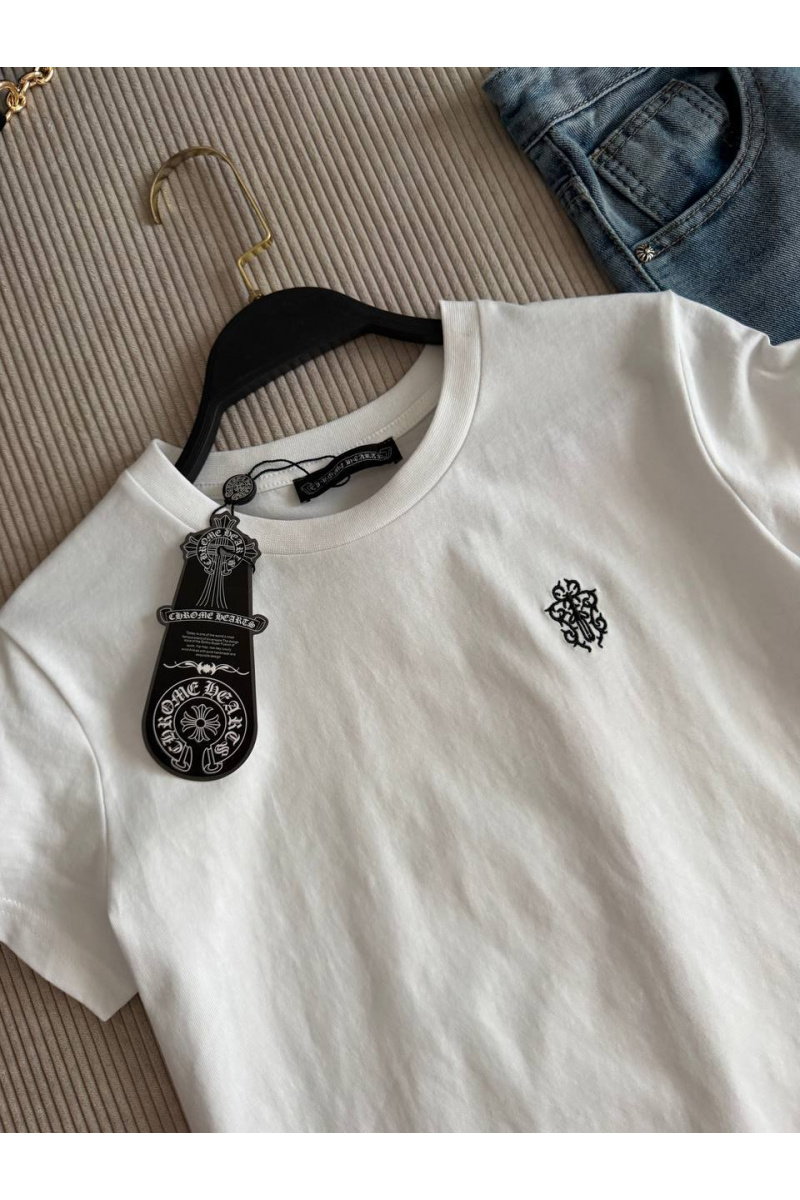 Chrome Hearts Женская белая футболка premium