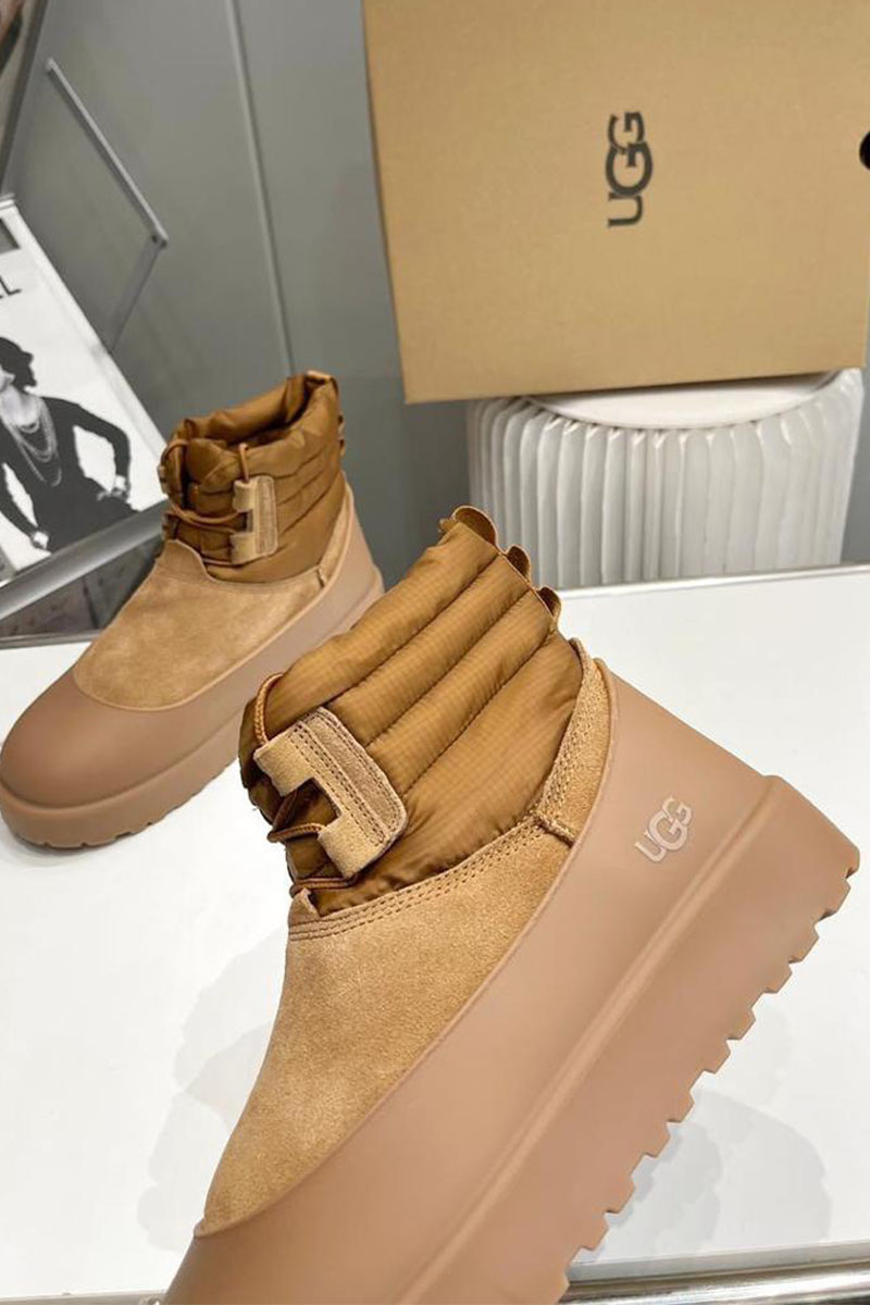 UGG Ботинки с мехом Classic Mini Lace-Up - Chestnut