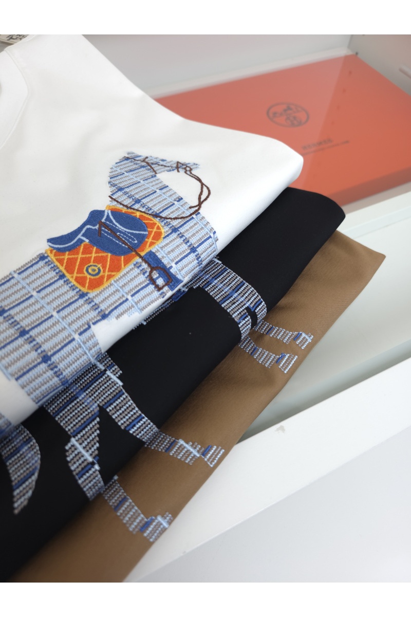 Hermes Мужская чёрная футболка premium