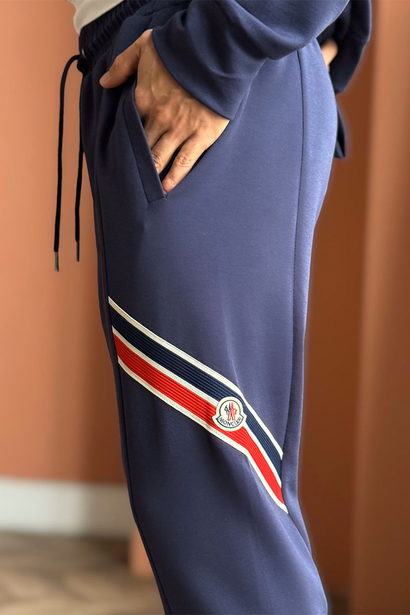 Moncler Спортивный костюм striped logo - Navy