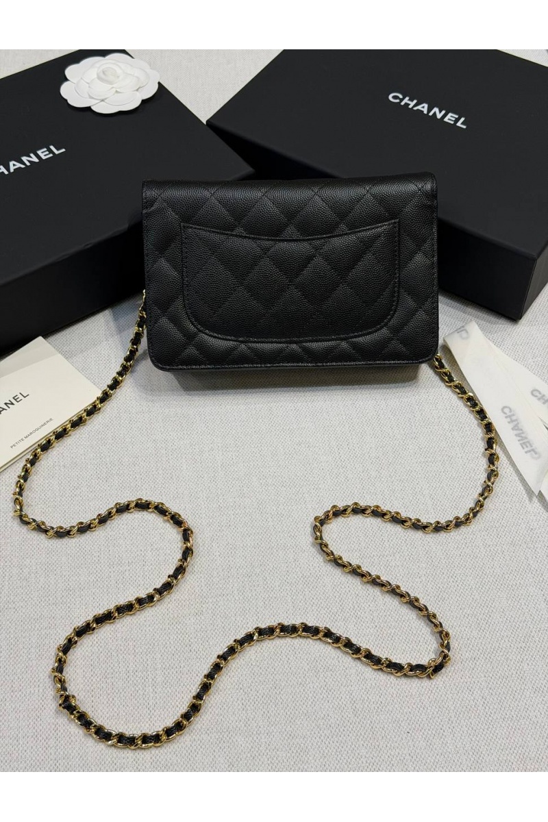 Chаnеl Кожаная сумка Wallet on Chain premium 19x12x4 см