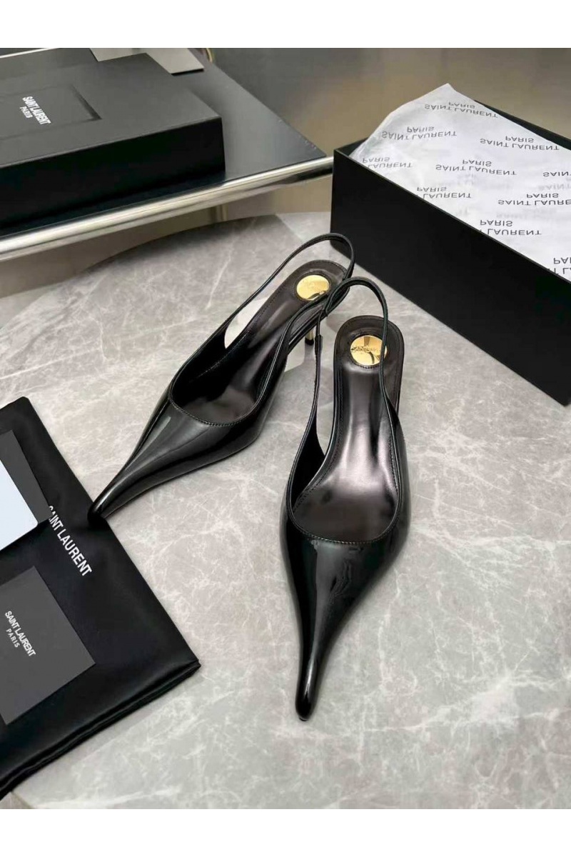 Yves Saint Laurent Женские кожаные туфли на каблуке premium
