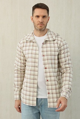Мужская рубашка Premium - Beige Chequer