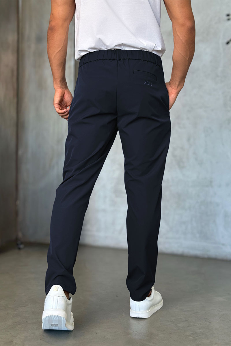 Zilli Мужские тёмно-синие брюки slim fit