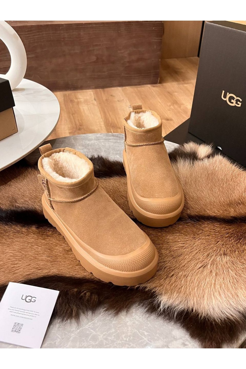 UGG Женские замшевые ботинки Classic Mini Hybrid - Chestnut