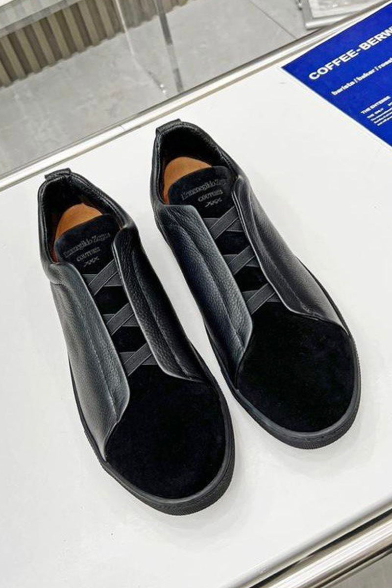 Zegna Чёрные комбинированные кроссовки