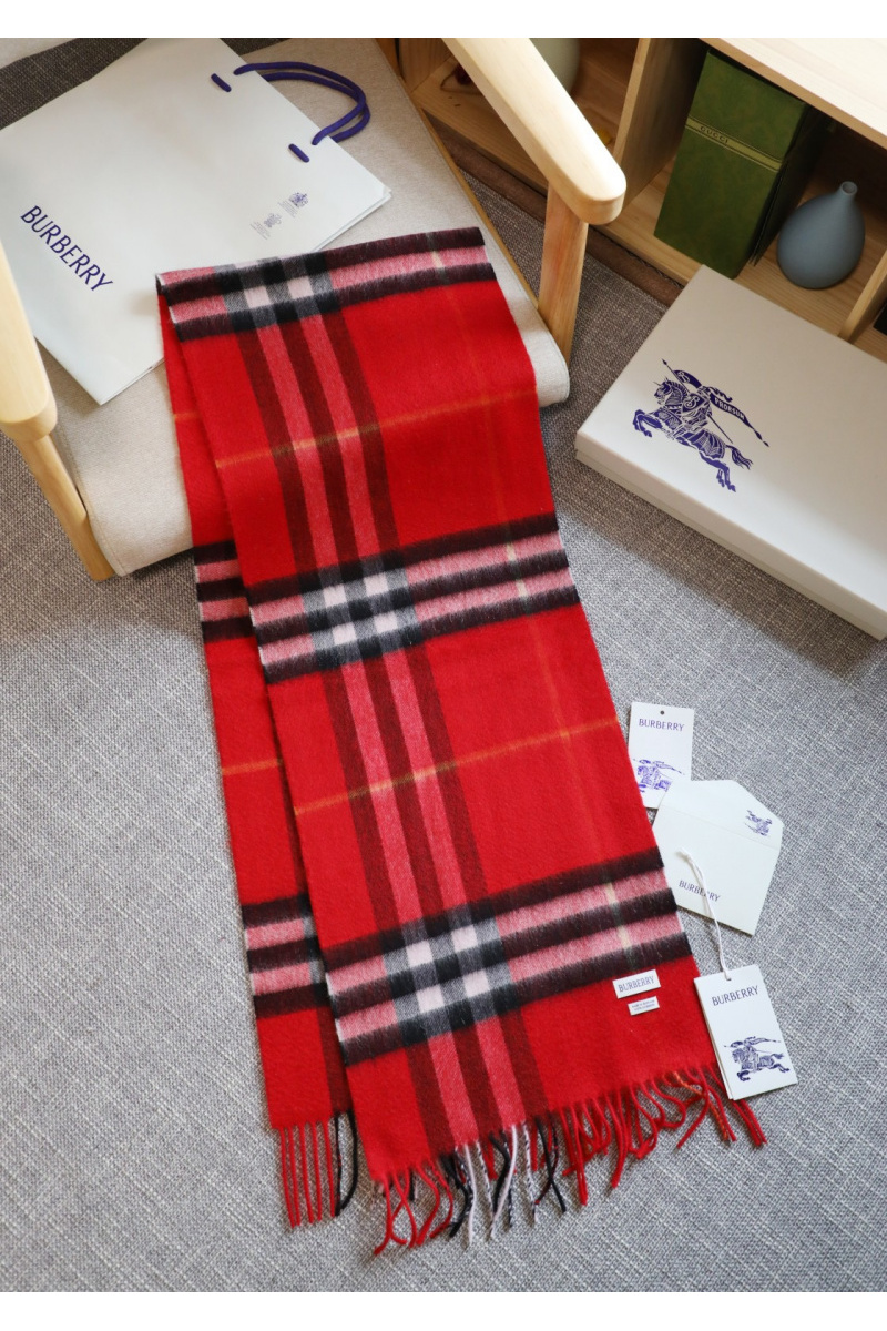 Burberry Шарф two-tone Check premium 168x30 см - Red