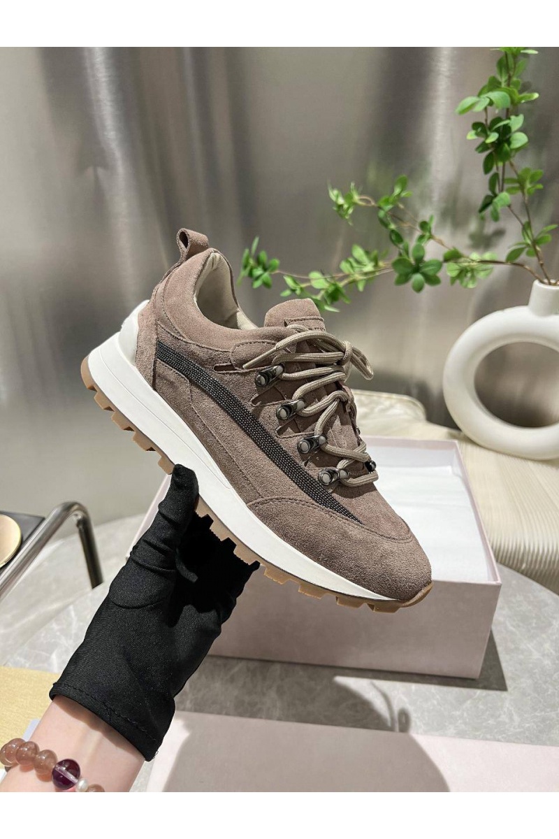 Brunеllо Сuсinеlli Женские замшевые кроссовки Monili Premium - Brown