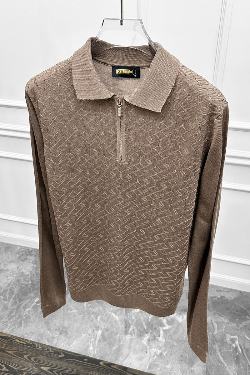 Zilli Поло с длинным рукавом zip-up - Beige