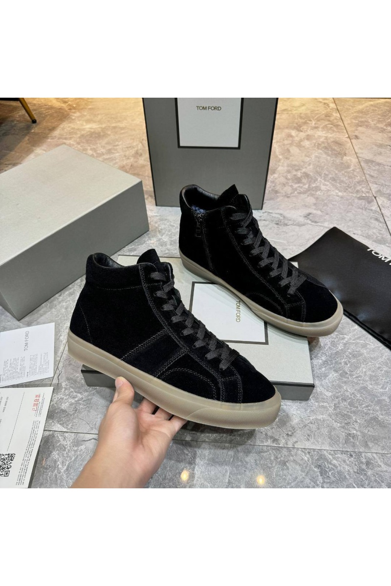 Tom Ford Замшевые кроссовки с мехом Tom Ford high-top - Black