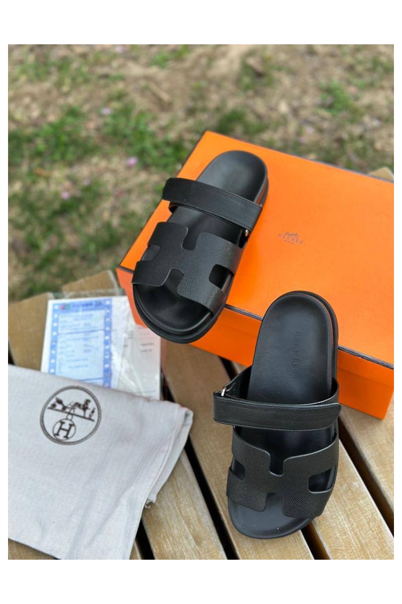 Hermes Женские кожаные сандалии Chypre - Black