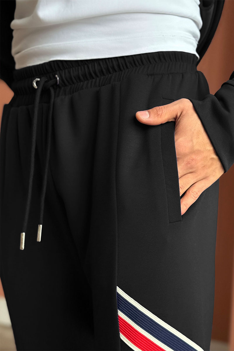 Moncler Спортивный костюм striped logo - Black