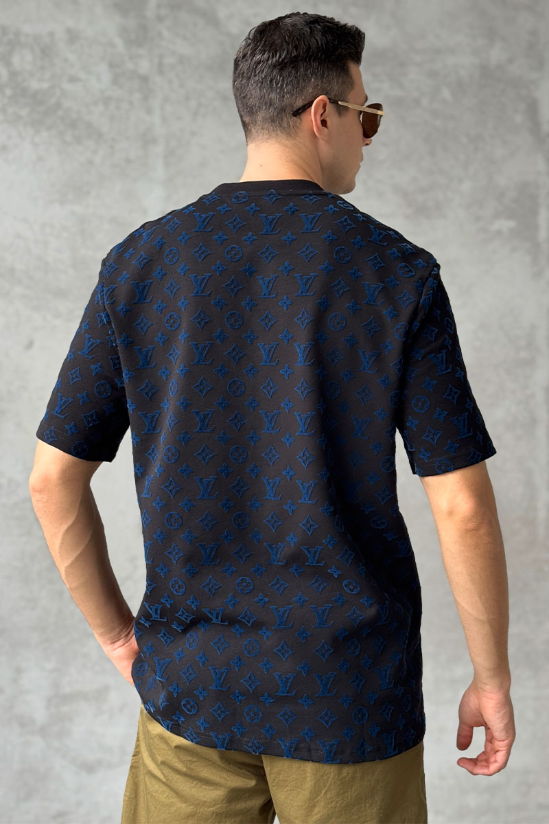 Lоuis Vuittоn Чёрная оверсайз футболка Monogram Gradient