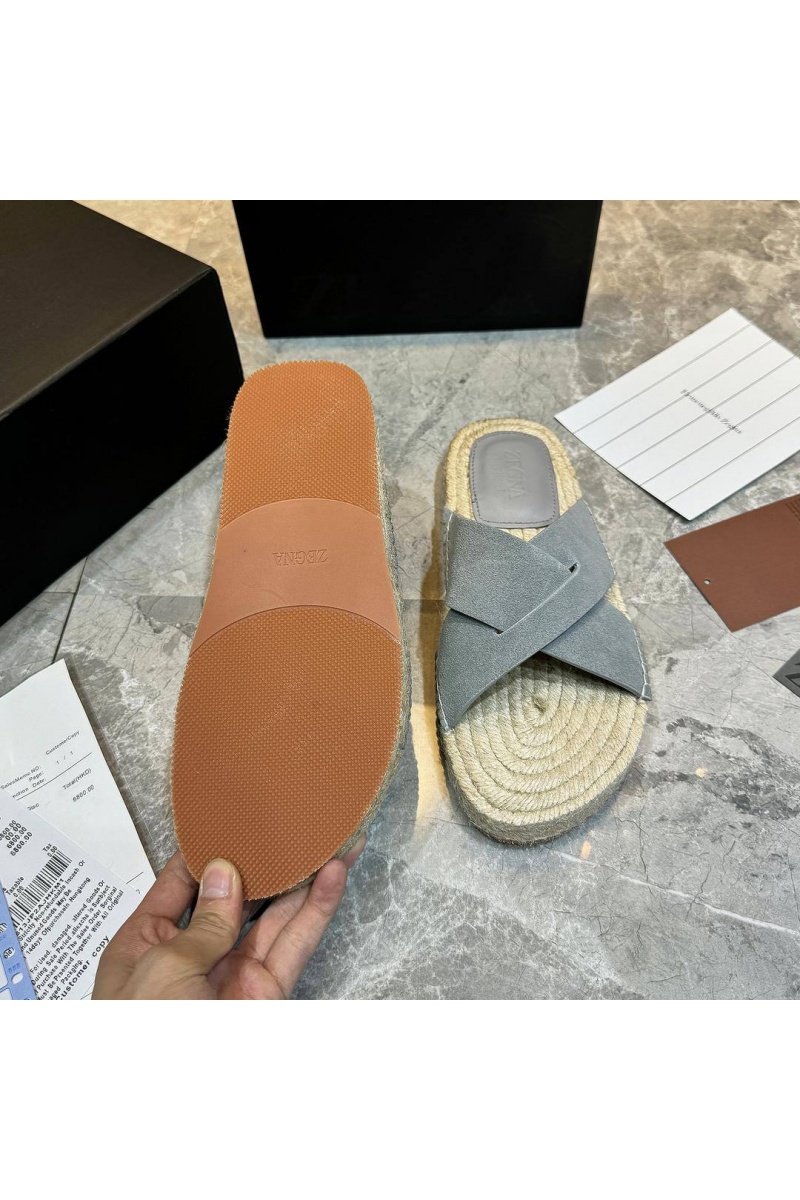 Zegna Мужские шлёпанцы suede - Blue