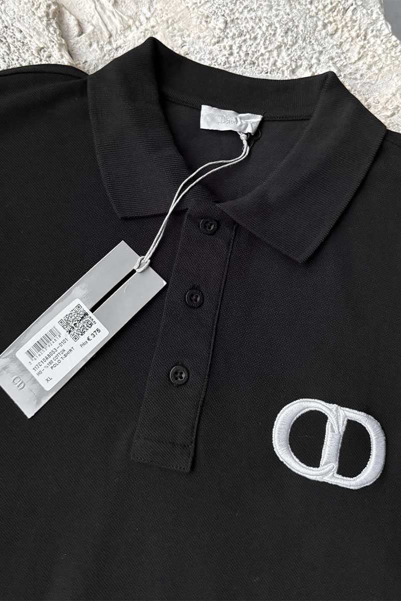 Dior Классическое чёрное поло CD Icon