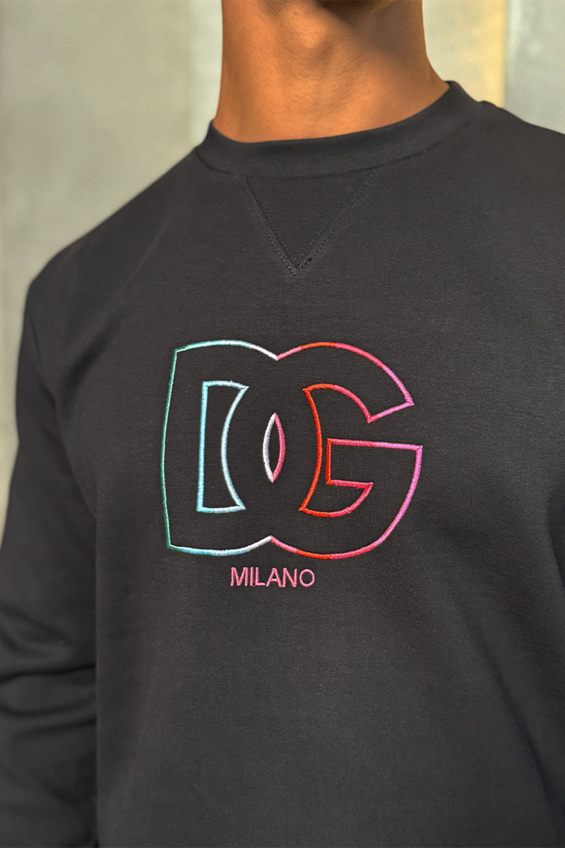Dоlсе & Gаbbаnа Чёрный мужской свитшот multicolor logo