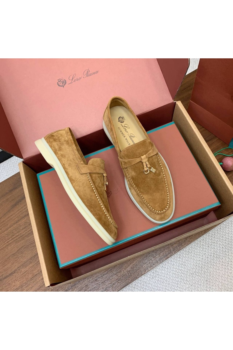 Loro Piana Женские замшевые лоферы Summer Charms Walk premium