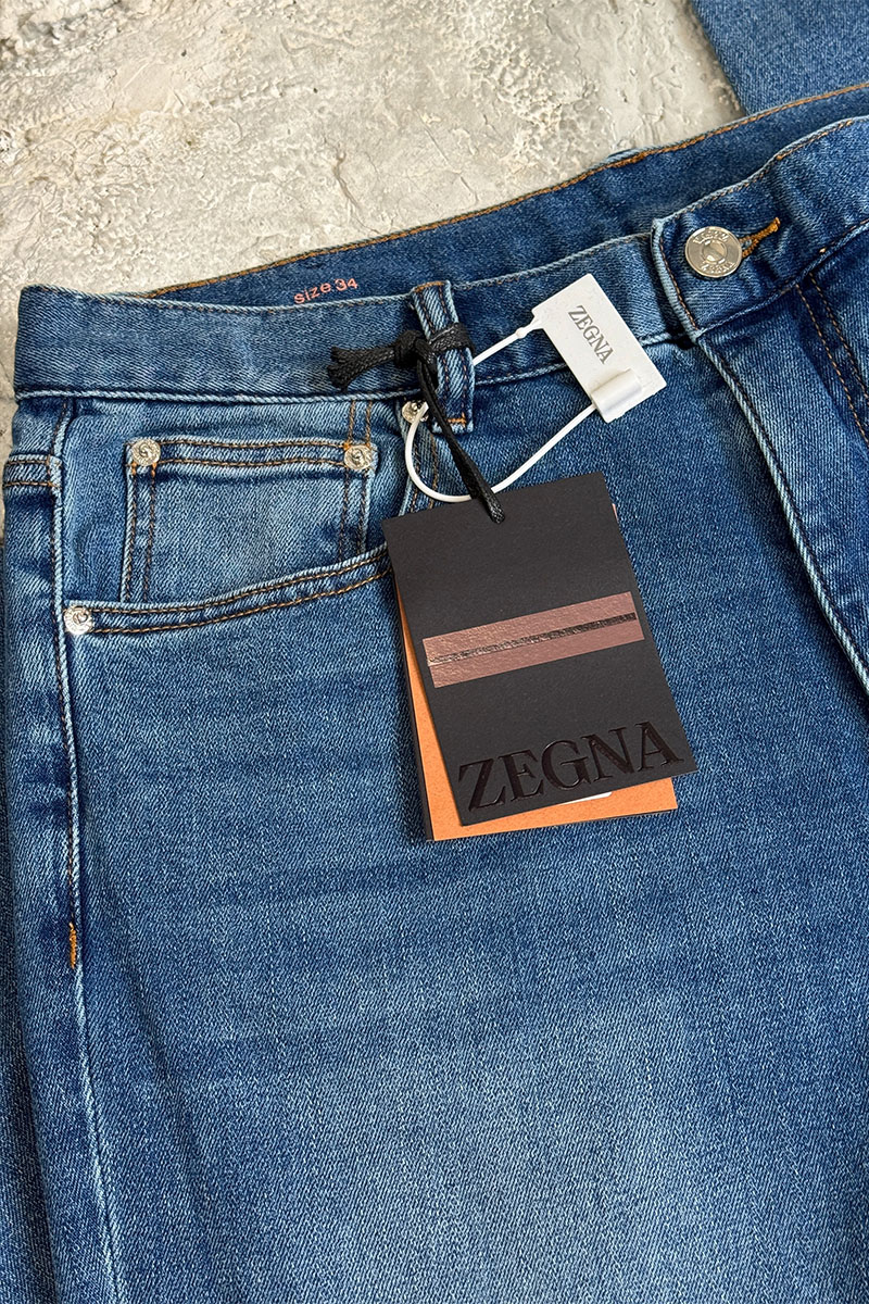 Zegna Мужские синие джинсы Premium