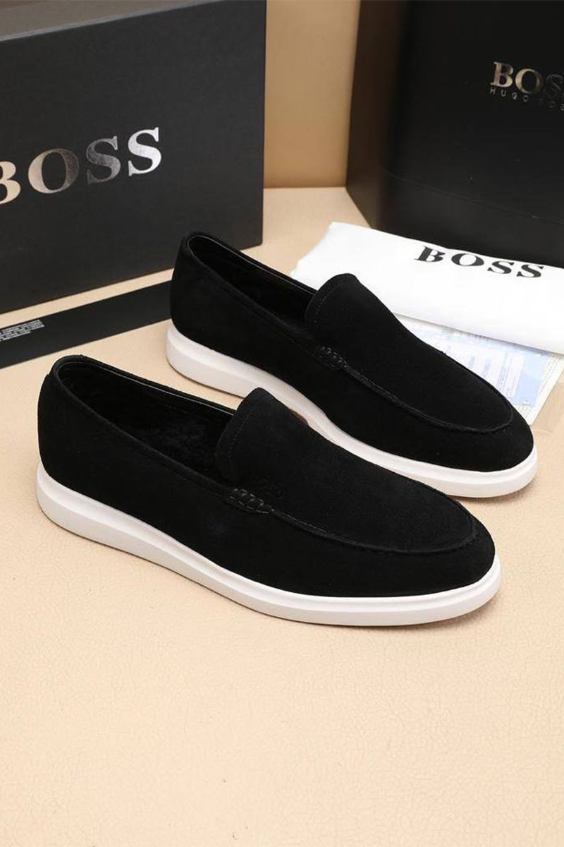 Hugо Воss Замшевые лоферы с мехом 