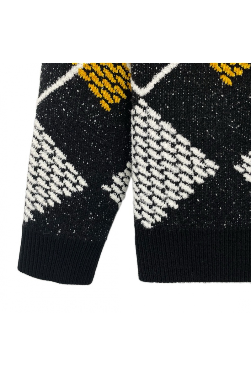 Lоuis Vuittоn Чёрный свитер Premium Damier Argyle jacquard