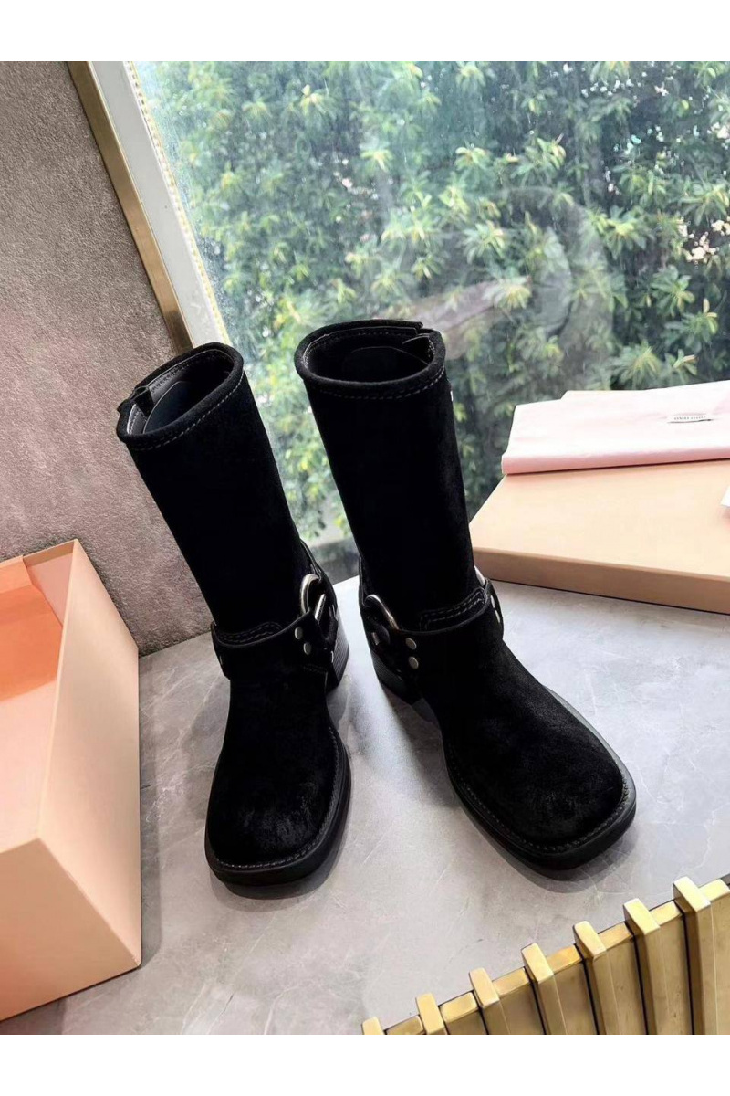 MIU MIU Женские замшевые сапоги Ankle Premium