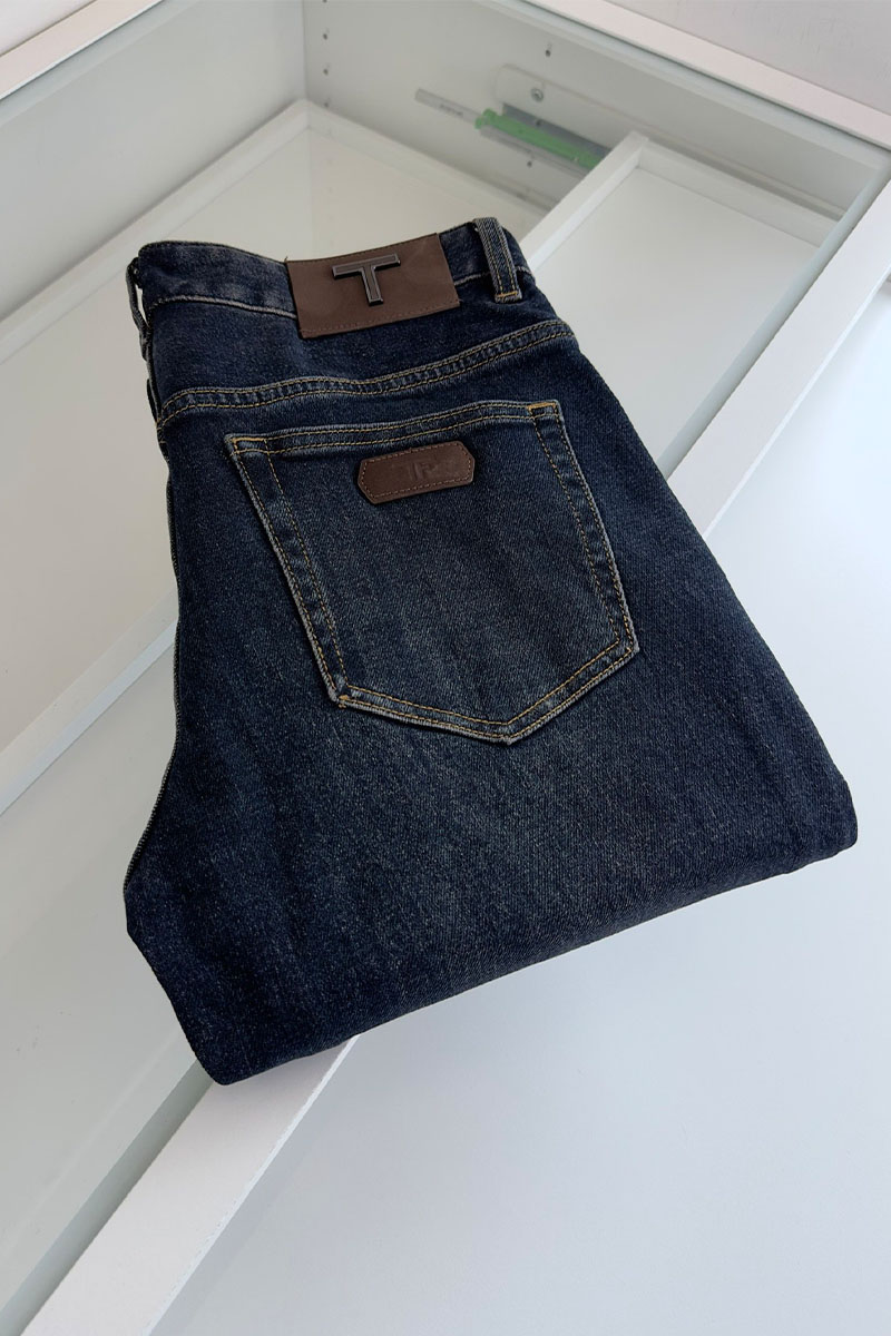 Tom Ford Мужские джинсы logo-patch - Navy